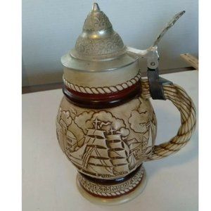 1977 Avon Beer Stein Tall Ships Handcrafted Brazil Sailboat Sailing Nautical